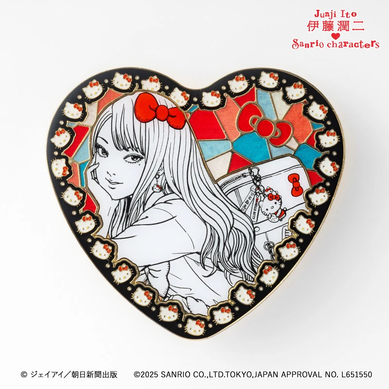 Metal Badge Gal Tomie & Hello Kitty Heart Ver. Junji Ito x Sanrio ...