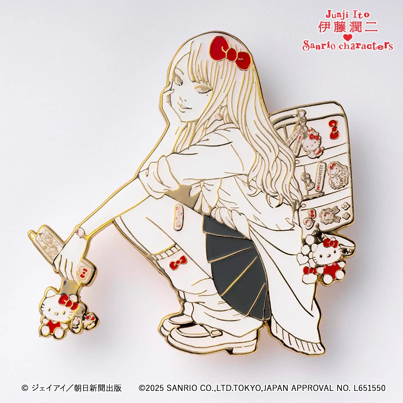 Badge Pin Gal Tomie & Hello Kitty Junji Ito x Sanrio Characters ...